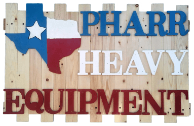 Pharr Heavy Equipment Wooden Logo